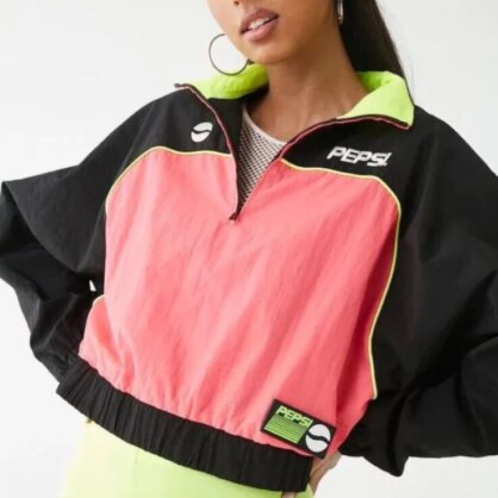Rare Forever 21 x Pepsi Neon Cropped Jacket/Windbreaker